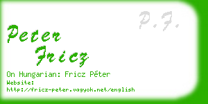 peter fricz business card